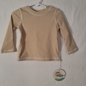 Caden Lane Tan Striped Long Sleeve Tee